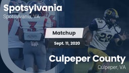 Matchup: Spotsylvania vs. Culpeper County  2020