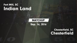 Matchup: Indian Land vs. Chesterfield  2016