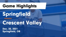 Springfield  vs Crescent Valley  Game Highlights - Dec. 30, 2021