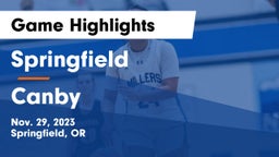 Springfield  vs Canby  Game Highlights - Nov. 29, 2023