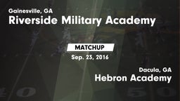 Matchup: Riverside Military A vs. Hebron Academy  2016
