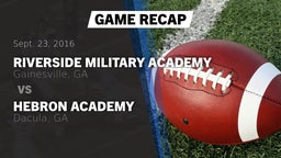 Recap: Riverside Military Academy  vs. Hebron Academy  2016
