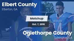 Matchup: Elbert County vs. Oglethorpe County  2016