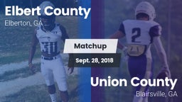 Matchup: Elbert County vs. Union County  2018