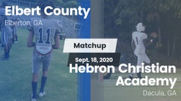 Matchup: Elbert County vs. Hebron Christian Academy  2020