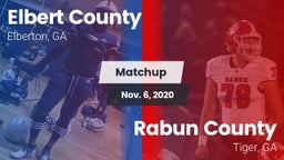 Matchup: Elbert County vs. Rabun County  2020