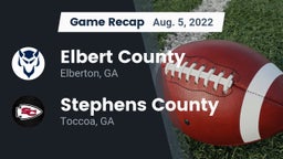 Recap: Elbert County  vs. Stephens County  2022