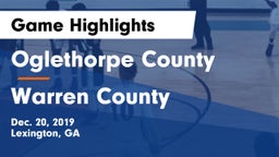 Oglethorpe County  vs Warren County  Game Highlights - Dec. 20, 2019