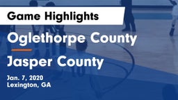 Oglethorpe County  vs Jasper County  Game Highlights - Jan. 7, 2020