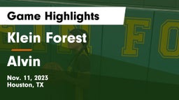 Klein Forest  vs Alvin  Game Highlights - Nov. 11, 2023