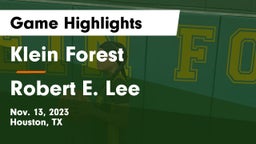 Klein Forest  vs Robert E. Lee  Game Highlights - Nov. 13, 2023