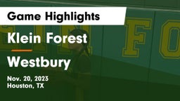 Klein Forest  vs Westbury  Game Highlights - Nov. 20, 2023