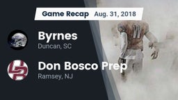 Recap: Byrnes  vs. Don Bosco Prep  2018