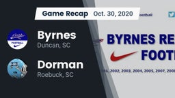 Recap: Byrnes  vs. Dorman  2020