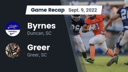 Recap: Byrnes  vs. Greer  2022