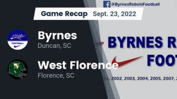 Recap: Byrnes  vs. West Florence  2022
