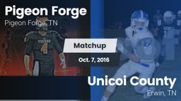 Matchup: Pigeon Forge High Sc vs. Unicoi County  2016