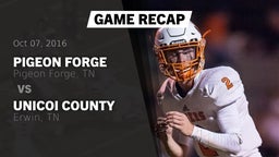 Recap: Pigeon Forge  vs. Unicoi County  2016