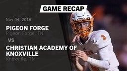 Recap: Pigeon Forge  vs. Christian Academy of Knoxville 2016
