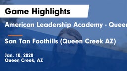 American Leadership Academy - Queen Creek vs San Tan Foothills  (Queen Creek AZ) Game Highlights - Jan. 10, 2020
