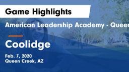 American Leadership Academy - Queen Creek vs Coolidge  Game Highlights - Feb. 7, 2020