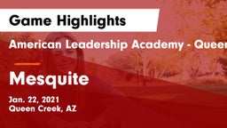 American Leadership Academy - Queen Creek vs Mesquite  Game Highlights - Jan. 22, 2021