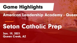 American Leadership Academy - Queen Creek vs Seton Catholic Prep Game Highlights - Jan. 19, 2021