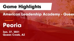 American Leadership Academy - Queen Creek vs Peoria  Game Highlights - Jan. 27, 2021