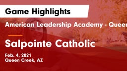 American Leadership Academy - Queen Creek vs Salpointe Catholic  Game Highlights - Feb. 4, 2021