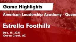 American Leadership Academy - Queen Creek vs Estrella Foothills  Game Highlights - Dec. 15, 2021
