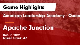 American Leadership Academy - Queen Creek vs Apache Junction  Game Highlights - Dec. 7, 2022