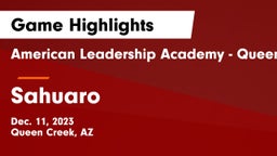 American Leadership Academy - Queen Creek vs Sahuaro  Game Highlights - Dec. 11, 2023