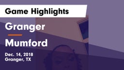Granger  vs Mumford  Game Highlights - Dec. 14, 2018