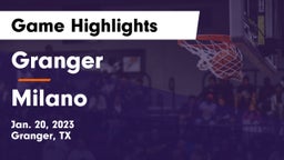 Granger  vs Milano  Game Highlights - Jan. 20, 2023