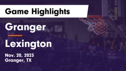 Granger  vs Lexington  Game Highlights - Nov. 20, 2023
