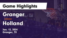 Granger  vs Holland  Game Highlights - Jan. 12, 2024