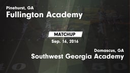 Matchup: Fullington Academy vs. Southwest Georgia Academy  2016