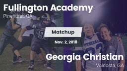 Matchup: Fullington Academy vs. Georgia Christian  2018