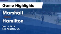 Marshall  vs Hamilton  Game Highlights - Jan. 5, 2018