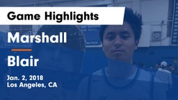 Marshall  vs Blair  Game Highlights - Jan. 2, 2018