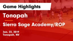 Tonopah  vs Sierra Sage Academy/ROP Game Highlights - Jan. 22, 2019