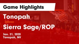 Tonopah  vs Sierra Sage/ROP Game Highlights - Jan. 21, 2020