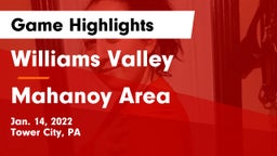 Williams Valley  vs Mahanoy Area  Game Highlights - Jan. 14, 2022