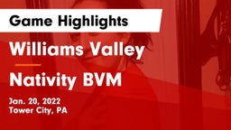 Williams Valley  vs Nativity BVM  Game Highlights - Jan. 20, 2022