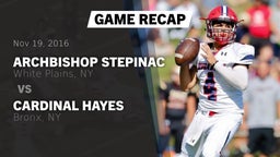 Recap: Archbishop Stepinac  vs. Cardinal Hayes  2016