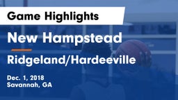New Hampstead  vs Ridgeland/Hardeeville Game Highlights - Dec. 1, 2018