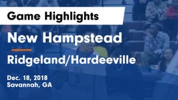 New Hampstead  vs Ridgeland/Hardeeville Game Highlights - Dec. 18, 2018
