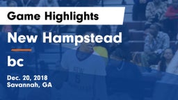 New Hampstead  vs bc Game Highlights - Dec. 20, 2018