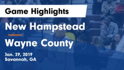 New Hampstead  vs Wayne County  Game Highlights - Jan. 29, 2019