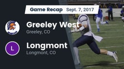 Recap: Greeley West  vs. Longmont  2017
